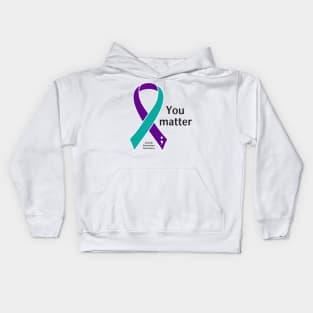 Suicide prevention: You matter ribbon, black type Kids Hoodie